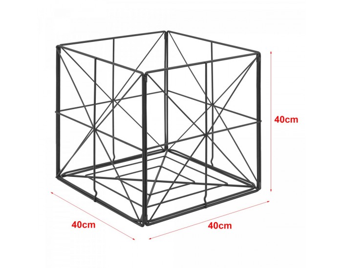 Кошница за вестници Темс, метална, размери 40х40х40см,  черна