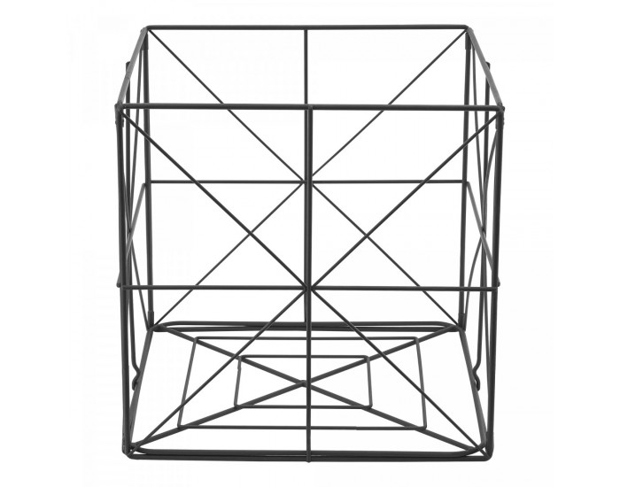 Кошница за вестници Темс, метална, размери 40х40х40см,  черна