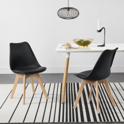 Трапезен стол Dubrovnik,  Комплект  от 4 броя, размери 81x49 см , черен цвят - Scaune de dining