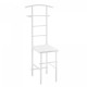 Мъжки камериерски стол Anahim, размери 107x45x45 см със закачалка + поставка за панталон, рафт с метална рамка,  Бял цвят