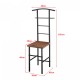 Мъжки камериерски стол Anahim, размери  107x45x45 см,  със закачалка + поставка за панталон, рафт, метална рамка, вид на орех