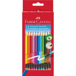 Faber-Castell Цветни моливи, изтриваеми, 12 цвята - Papetărie