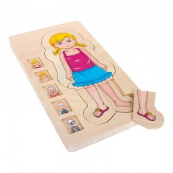 Small Foot Пъзел Тяло на момиче, на слоеве, дървен, 28 части - Puzzle-uri și jocuri