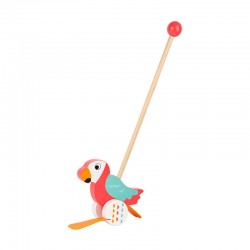 Small Foot Играчка за бутане Папагал, дървена, 47 х 6 х 18 cm - Puzzle-uri și jocuri