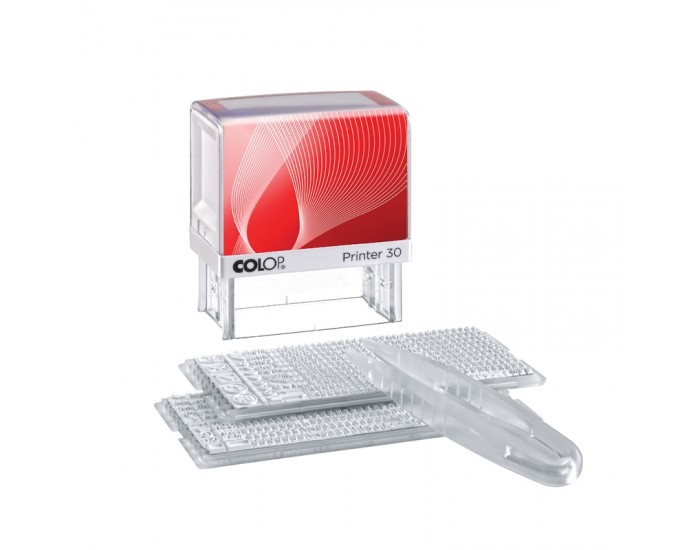 Colop Печат Printer 30/2 Set, самонареждащ се, 18 x 47 mm, с букви на кирилица и латиница