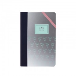 Milan Тефтер Silver, A5, широки редове, с ластик, 80 g, 104 листа, цвят асорти - Papetărie