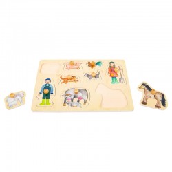 Small Foot Пъзел Ферма, дървен, 9 части - Puzzle-uri și jocuri