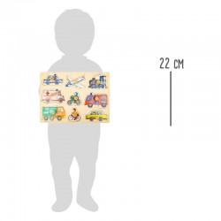 Small Foot Пъзел Превозни средства, дървен, 9 части - Puzzle-uri și jocuri