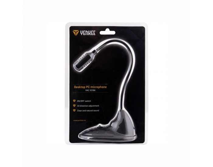 Yenkee Микрофон 1011BK Desktop, регулируем, черен