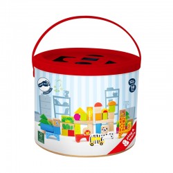 Small Foot Конструктор Зоопарк, дървен, 50 части - Puzzle-uri și jocuri
