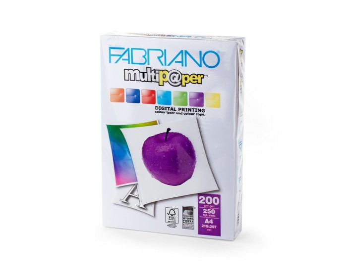 Fabriano Копирен картон Multipaper, A4, 200 g/m2, гланц, 250 листа