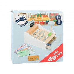 Small Foot Касов апарат, с пари, детски, дървен, 14 х 16 х 10 cm - Puzzle-uri și jocuri