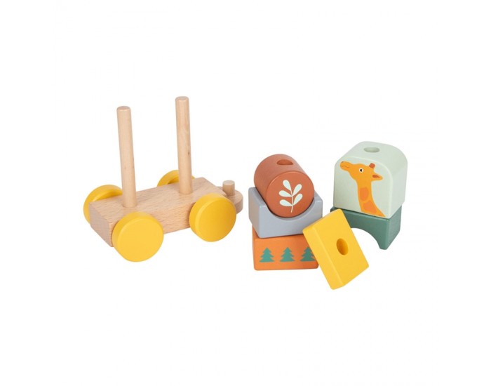 Small Foot Влакче Сафари, дървено, 16 части