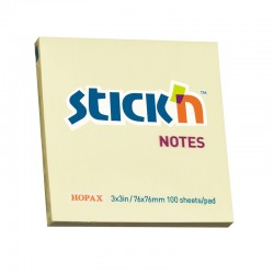 Stick'n Самозалепващи листчета, 76 x 76 mm, пастелни, жълти, 100 листа - Benzi autoadezive și folie