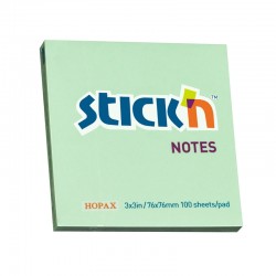 Stick'n Самозалепващи листчета, 76 x 76 mm, пастелни, зелени, 100 листа - Benzi autoadezive și folie