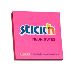 Stick'n Самозалепващи листчета, 76x76 mm, неонови, магента, 100 листа - Benzi autoadezive și folie