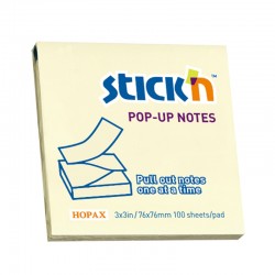 Stick'n Самозалепващи листчета Zig-Zag, 76 x 76 mm, пастелни, жълти, 100 листа - Benzi autoadezive și folie