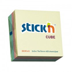 Stick'n Самозалепващи листчета, 76 x 76 mm, пастелни, 4 цвята, 400 листа - Benzi autoadezive și folie
