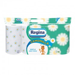 Regina Тоалетна хартия Camomilla, целулоза, трипластова, 150 къса, 8 броя - Curățenie și dezinfecție