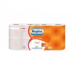 Regina Тоалетна хартия Peach, целулоза, трипластова, 135 къса, 8 броя - Curățenie și dezinfecție