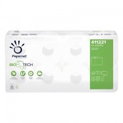Papernet Тоалетна хартия, Bio tech, целулоза, трипластова, 250 къса, 8 броя - Curățenie și dezinfecție