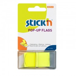 Stick'n Самозалепващи индекси, PVC, 45 x 25 mm, жълти, 50 броя - Benzi autoadezive și folie