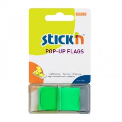 Stick'n Самозалепващи индекси, PVC, 45 x 25 mm, зелени, 50 броя - Benzi autoadezive și folie