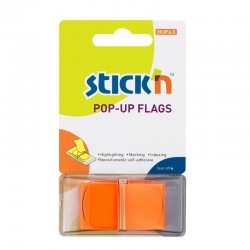 Stick'n Самозалепващи индекси, PVC, 45 x 25 mm, оранжеви, 50 броя - Benzi autoadezive și folie