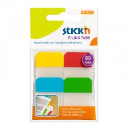 Stick'n Самозалепващи се индекси, PVC, 38 x 25 mm, 4 цвята, 80 броя - Benzi autoadezive și folie