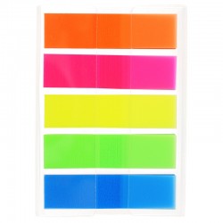 Stick'n Самозалепващи индекси, PVC, 45 x 12 mm, 5 цвята, 100 броя - Benzi autoadezive și folie