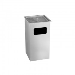 Dayco Кош за отпадъци, с пепелник, отворен, правоъгълен, 30 х 30 х 60 cm, 45 L, инокс - Curățenie și dezinfecție