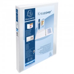 Exacompta Папка Kreacover, А4, с 2 ринга, 3 джоба, PP, 38 mm, бяла - Papetărie