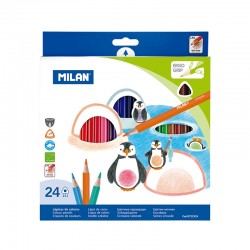 Milan Цветни моливи Triangular, 24 цвята - Instrumente de scris