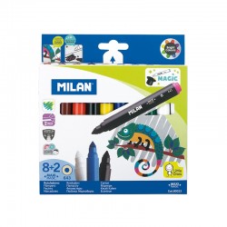 Milan Флумастери Maxi Magic, 8 цвята и 2 магични - Markere și carioci