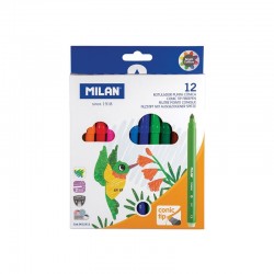 Milan Флумастери, 12 цвята в опаковка - Papetărie