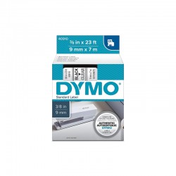 Dymo Лента 40910, 9 x 7 m, черни букви/прозрачен фон - Papetărie