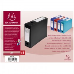Exacompta Бокс с копче, A4, PP, 8 cm, хоризонтален и вертикален, черен - Papetărie