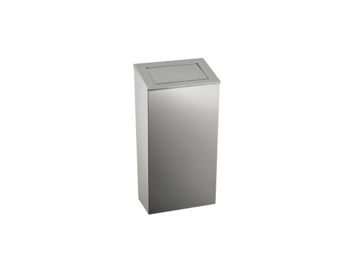 Dayco Кош за отпадъци, с натискащ се капак, метален, 21.5 х 30 х 40 cm, 25 L, инокс