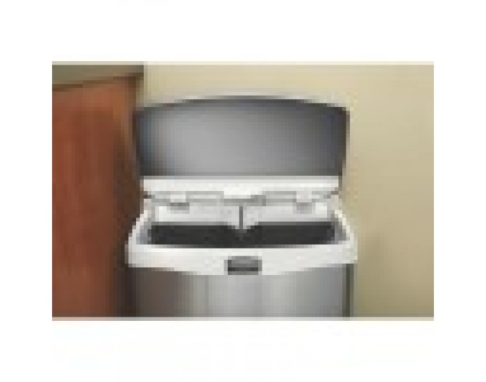 Rubbermaid Кош Slim Jim Front, метален, 30 L, бял