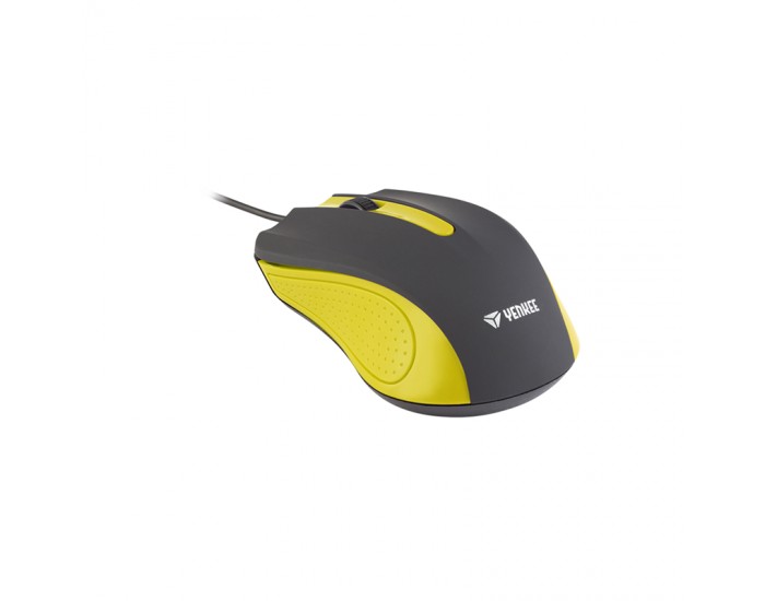 Yenkee Мишка 1015YW, оптична, USB, с кабел, жълта