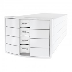 HAN Бокс за документи Impuls, с 4 чекмеджета, бял - Accesorii de birou