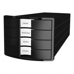 HAN Бокс за документи Impuls, с 4 чекмеджета, черен - Accesorii de birou
