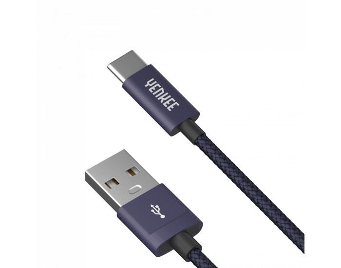 Yenkee Кабел 302 BE, USB-A Male към USB-C Male, 2 m, син