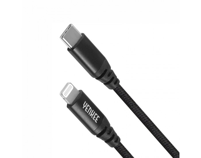 Yenkee Кабел 631 BK, USB-C Male към Lightning Male, 1 m, черен