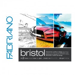 Fabriano Блок за рисуване Bristol, 297 x 420 mm, 250 g/m2, гладък, подлепен, 20 листа - Papetărie