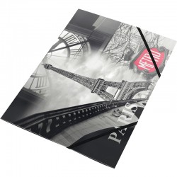 Panta Plast Папка Paris Collection, PP, с ластик, с 3 капака, A4 - Papetărie