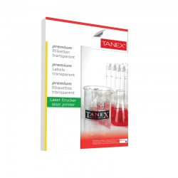 Tanex Самозалепващи етикети, диаметър 30 mm, прозрачни, водоустойчиви, 48 броя, 25 листа - Benzi autoadezive și folie