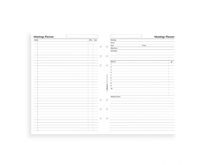 Filofax Планер за срещи, A5, бял