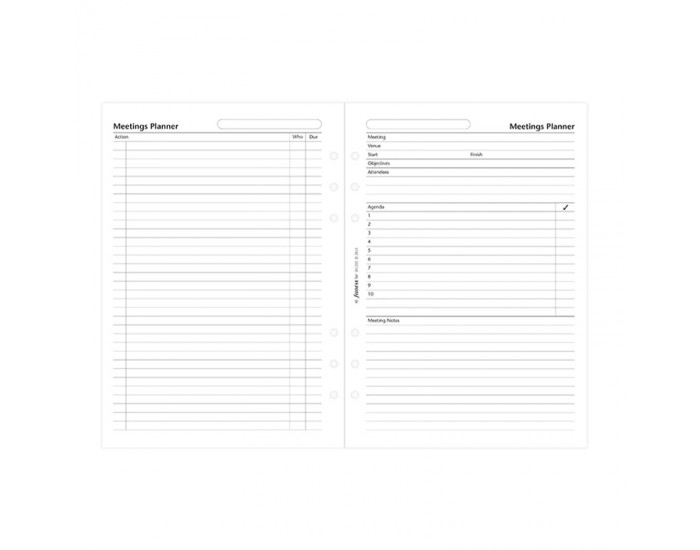 Filofax Планер за срещи, A5, бял