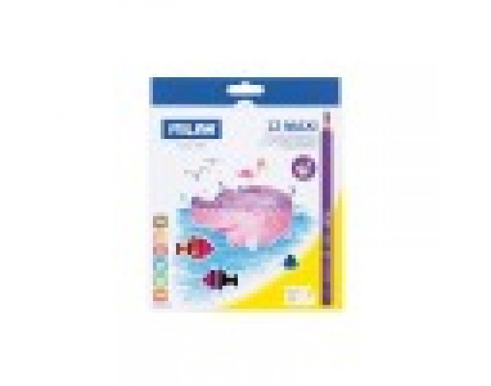 Milan Цветни моливи Maxi Tri, 5 mm, 12 цвята, с включена острилка